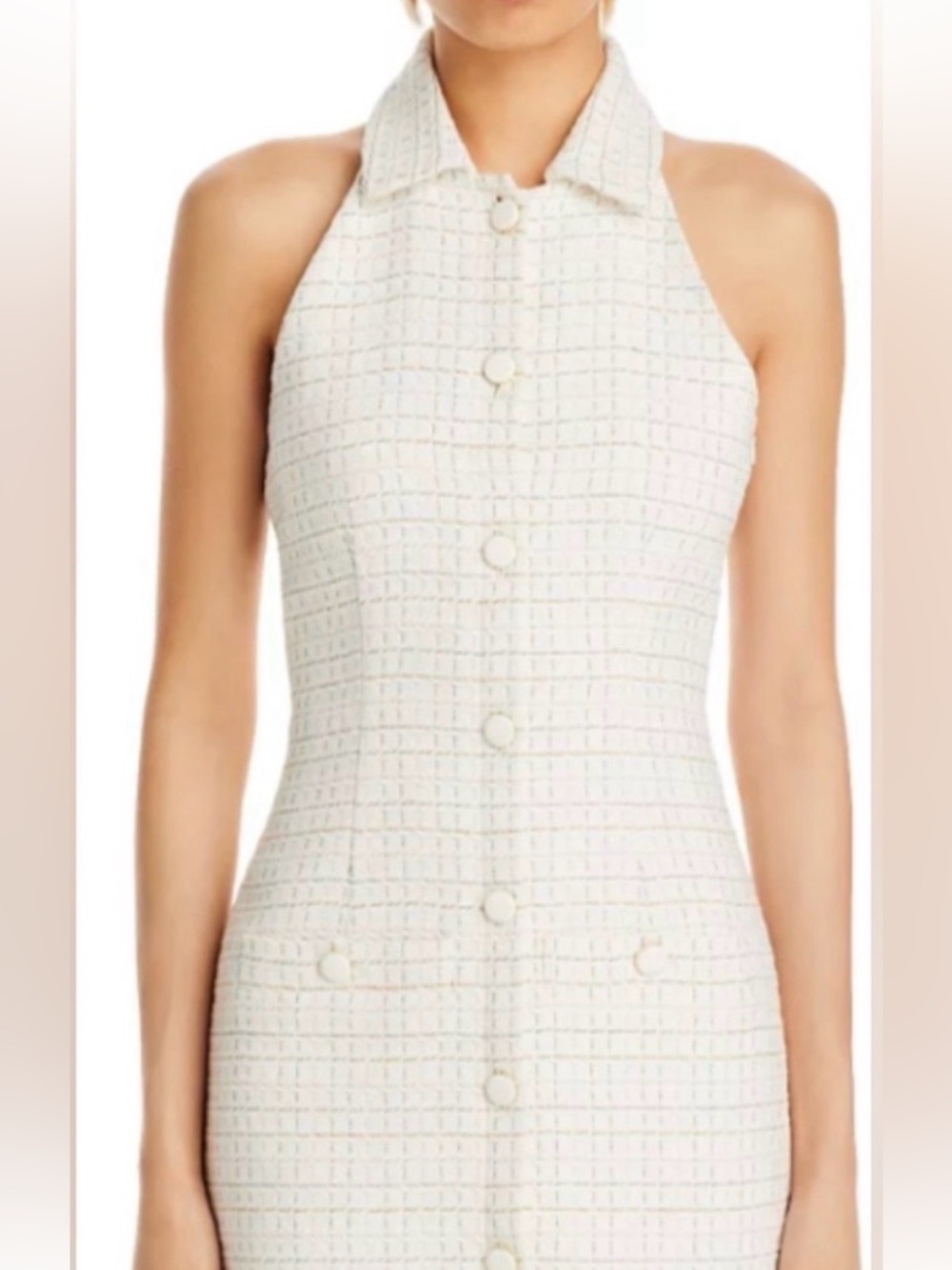 Veronica Beard Halter Shift Dress in Cream